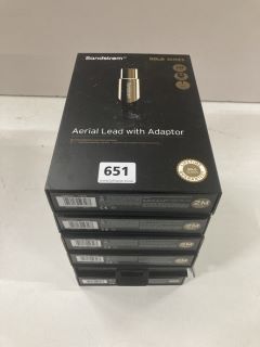 6 X SANDSTROM AERIAL LEADS WITH ADAPTORS