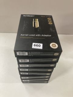 8 X SANDSTROM AERIAL LEADS WITH ADAPTORS