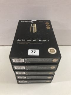 5 X TWO METRE SANDSTROM AERIAL LEADS WITH ADAPTORS