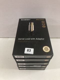 5 X TWO METRE SANDSTROM AERIAL LEADS WITH ADAPTORS