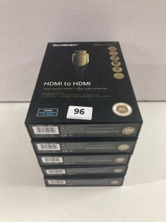 5 X SANDSTROM ONE METRE HDMI TO HDMI CABLES