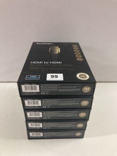 5 X SANDSTROM ONE METRE HDMI TO HDMI CABLES