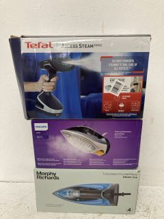 QTY OF GARMENT STEAMERS/IRONS INC TEFAL ACCESS STEAM FORCE