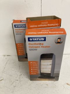 3 X STATUS OSCILLATING HALOGEN HEATER 1200 W