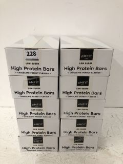 10 X AMFIT LOW SUGAR HIGH PROTEIN BARS CHOCOLATE PEANUT FLAVOUR (BBE 04/10/2024)