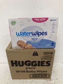 HUGGIES PURE BABY WIPES + WATER WIPES