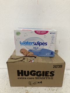 HUGGIES PURE BABY WIPES + WATER WIPES