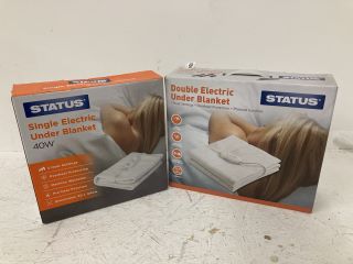 2 X HEATED BLANKETS INC STATUS DOUBLE ELECTRIC UNDER BLANKET