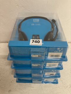 4 X LOGITECH H110 HEADSETS