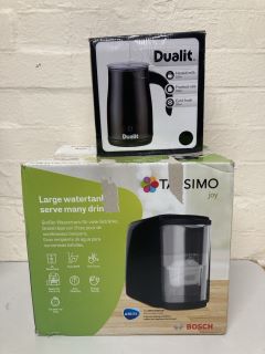 TASSIMO JOY COFFEE MACHINE + DUALIT MILK FROTHER