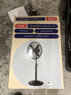 2X LOGIK 16" GUN METAL PEDESTAL FAN