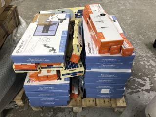 PALLET OF TV MOUNTS TO INC SANDSTROM EASY GLIDE FULL MOTION TV MOUNT & SANDSTROM EXTRA LARGE TV WALL BRACKET WITH TILT