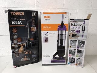 2 X UPRIGHT VACUUM CLEANERS AND A BELDRAY STEAM CLEANER