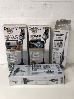 3 X VACUUM CLEANERS AND A BELDRAY STEAM CLEANER