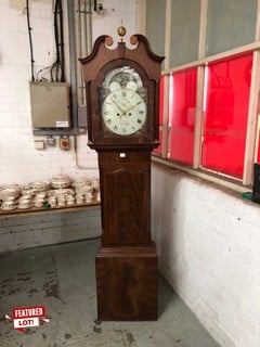 ANTIQUE LONG CASE GRANDFATHER CLOCK BY STEVENSON OF NOTTINGHAM WITH KEY