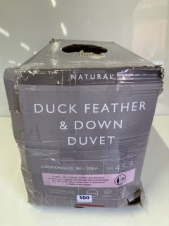 JOHN LEWIS NATURAL DUCK FEATHER & DOWN DUVET - SUPER KINGSIZE 260 X 220CM TOG 4.5 +9