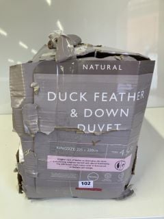 JOHN LEWIS NATURAL DUCK FEATHER & DOWN DUVET - KINGSIZE 225 X 220 CM TOG 4.5 + 9