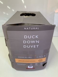 JOHN LEWIS NATURAL DUCK DOWN DUVET - KINGSIZE 225 X 220CM TOG 4.5 + 9