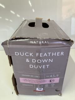 JOHN LEWIS NATURAL DUCK DOWN DUVET - KINGSIZE 225 X 220CM TOG 4.5 + 9