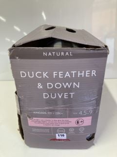 JOHN LEWIS NATURAL DUCK FEATHER & DOWN DUVET - KINGSIZE 225 X 220 CM TOG 4.5+9