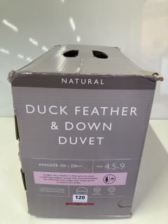 JOHN LEWIS DUCK FEATHER & DOWN DUVET - KINGSIZE 225 X 220CM TOG 4.5+9