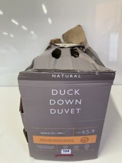 JOHN LEWIS NATURAL DUCK DOWN DUVET - SINGLE 135 X 200CM TOG 4.5+9