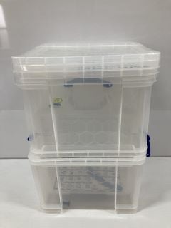 QTY OF PLASTIC STORAGE BOXES