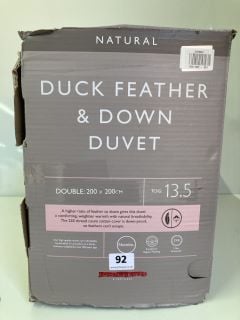 JOHN LEWIS NATURAL DUCK FEATHER & DOWN DUVET - DOUBLE 200 X 200CM TOG 13.5