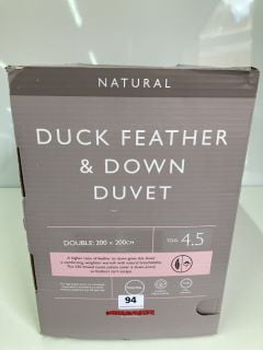 JOHN LEWIS NATURAL DUCK FEATHER & DOWN DUVET - DOUBLE 200 X 200CM TOG 4.5