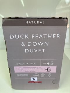 JOHN LEWIS DUCK DOWN DUVET - KINGSIZE 225 X 220CM TOG 4.5