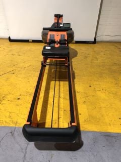 M1 HIRISE WATER ROWER WITH S4 PERFORMANCE MONITOR COMMERCIAL MACHINE IN ORANGE AND BLACK