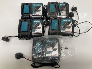 5X MAKITA DC18RC BATTERY CHARGERS