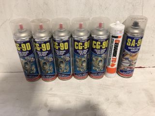 7X ASSORTED BOTTLES TO INCLUDE  ADHESIVE SPRAY