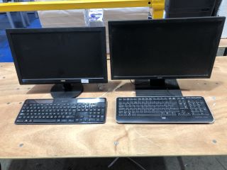 2 X MONITORS AND KEYBOARDS