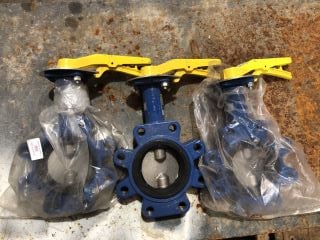 3 X BUTTERFLY VALVES