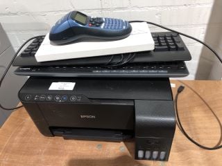 EPSON ET-2710 SCANNER AND PRINTER AND DYMO LETRATAG LABEL PRINTER TO INCLUDE 4 X ASSORTED KEYBOARDS