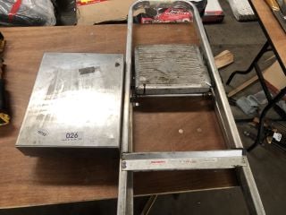 SMALL FOLDING ALUMINIUM STEP LADDER AND METTLER TOLEDO WMH32 WEIGHING SCALE