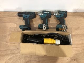 1X MAKITA DA3010 10MM ANGLE DRILL 1X MAKITA DTW300 CORDLESS IMPACT WRENCH 1 X MAKITA DTW285 CORDLESS IMPACT WRENCH 1 X MAKITA DDF482 CORDLESS DRILL DRIVER