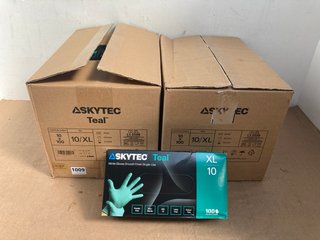 2 X MULTI-PACK SKYTEC TEAL NITRILE DISPOSABLE GLOVES: LOCATION - D13