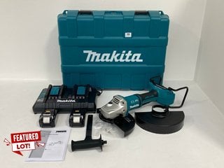 MAKITA DGA900PT2 BRUSHLESS ANGLE GRINDER - RRP £465 (PLEASE NOTE: 18+YEARS ONLY. ID MAY BE REQUIRED): LOCATION - FRONT BOOTH