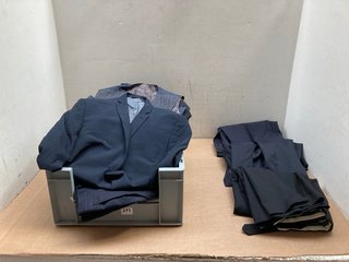 QTY OF MENS SUIT PIECES IN VARIOUS DESIGNS & SIZES TO INCLUDE STRAIGHT LEG BOTTOMS IN NAVY - UK SIZE 38" X-LARGE: LOCATION - A5