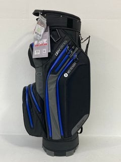 MOTOCADDY DRY SERIES EASILOCK GOLF BAG IN BLUE - RRP £250: LOCATION - FRONT BOOTH