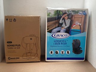 GRACO LOGICOL I-SIZE R129 KIDS HIGH BACK CAR SEAT TO INCLUDE MAXI-COSI NOMAD PLUS HIGH BACK TODDLER CAR SEAT: LOCATION - A9