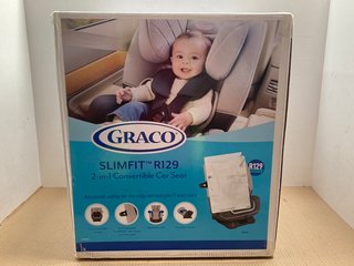 GRACO SLIMFIT R129 2 IN 1 CONVERTIBLE CAR SEAT - RRP £125: LOCATION - A9