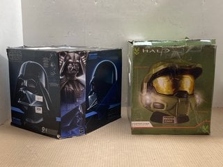 HALO MASTER CHIEF HELMET TO INCLUDE STAR WARS THE BLACK SERIES DARTH VADER HELMET: LOCATION - A10