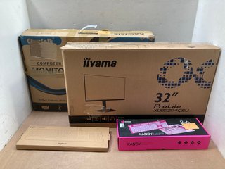 4 X TECH/GAMING ITEMS TO INCLUDE IIYAMA PROLITE XUB3294QSU 32" GAMING MONITOR - RRP £220: LOCATION - A11