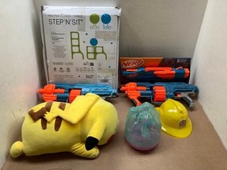 7 X KIDS TOYS TO INCLUDE NERF ELITE SHOCKWAVE TOYS GUNS: LOCATION - A12