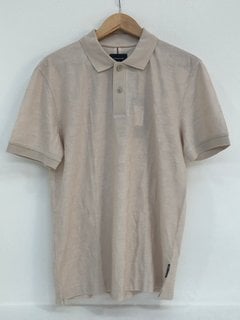 HUGO BOSS MENS PERLEY POLO IN BEIGE - UK SIZE MEDIUM - RRP £169: LOCATION - FRONT BOOTH