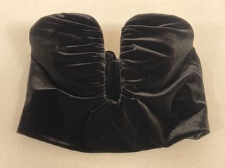 SELF-PORTRAIT WOMENS VELVET STRAPLESS TOP IN BLACK - UK SIZE 6 - RRP £154: LOCATION - FRONT BOOTH