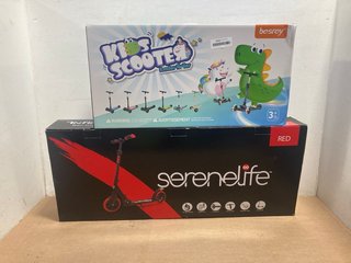 SERENELIFE FOLDABLE KIDS SCOOTER SLT A57 TO INCLUDE BESRAY KIDS SCOOTER KINDER ROLLER: LOCATION - B13